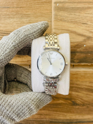 EMPORIO ARMANI Ladies White Dial Quartz Japan Watch