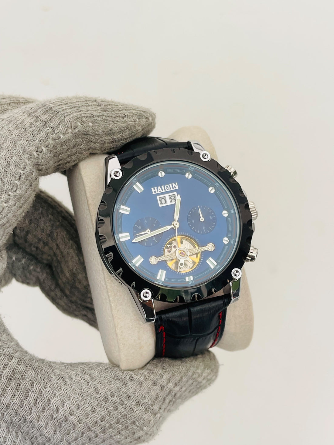 Haiqin Men's Automatic Open Heart Multifunction watch
