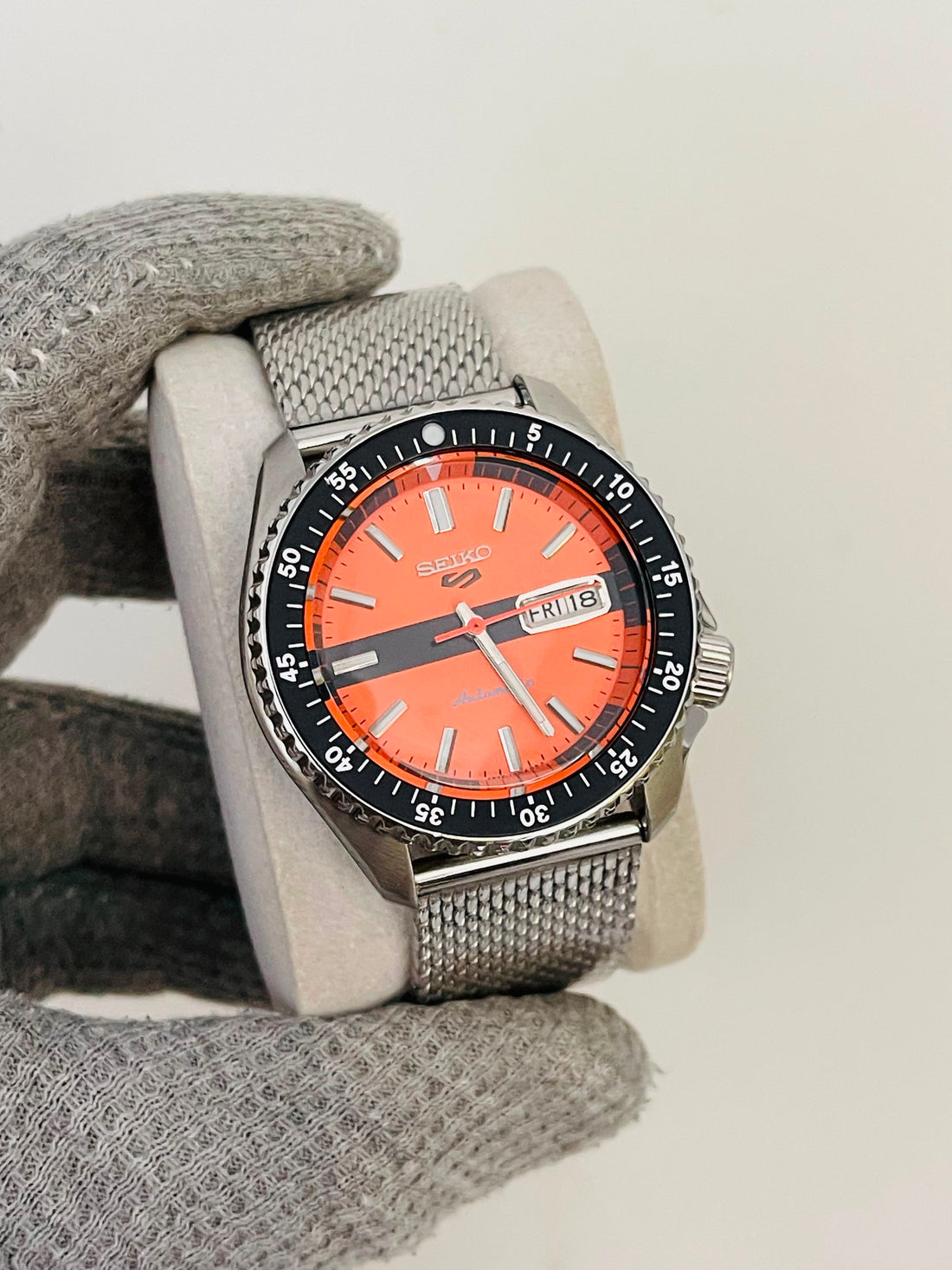 SEIKO Sports Mod Men's Automatic Orange Dial Japan Watch