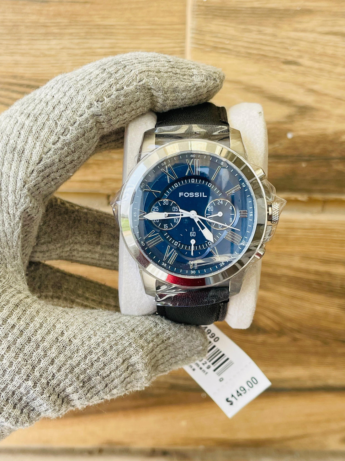 Fossil Grant Men's Blue Dial Quartz Chronograph Japan Watch  FS4990