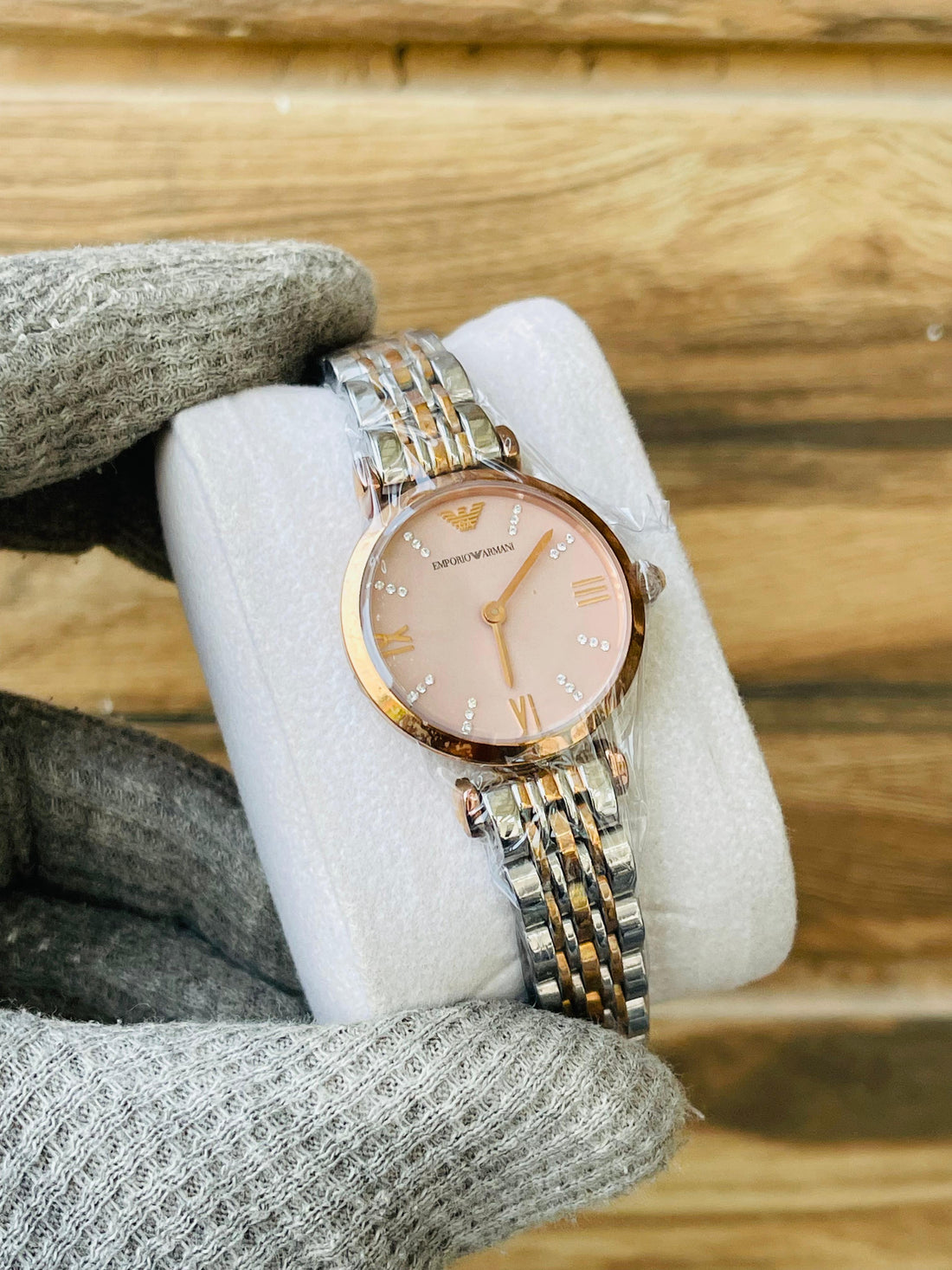 EMPORIO ARMANI Ladies Two Tone Quartz Japan watch