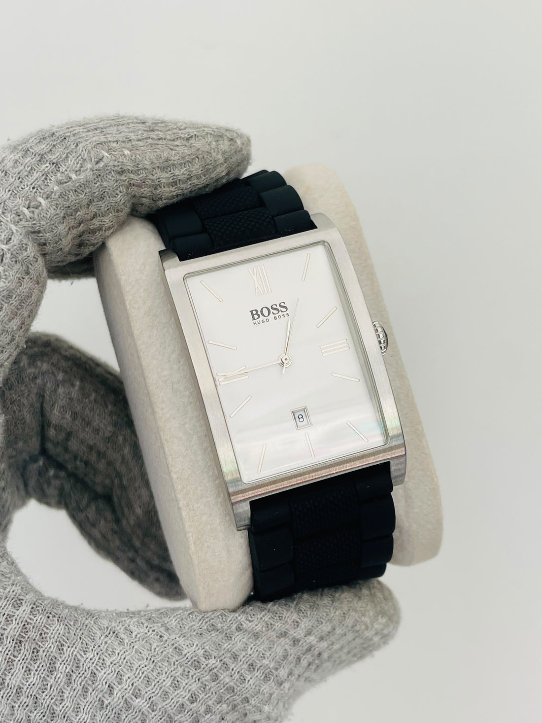 HUGO BOSS Men's Quartz Tank White Dial Japan Watch