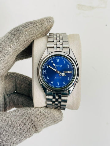 SEIKO 5 Arabic Men's Automatic Blue Dial Japan watch
