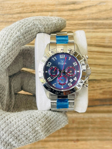 Hugen Men's Quartz Blue Dial Chronograph Japan watch