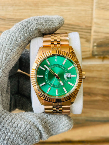 SAPPHERO Men's Quartz Green Dial Japan Watch