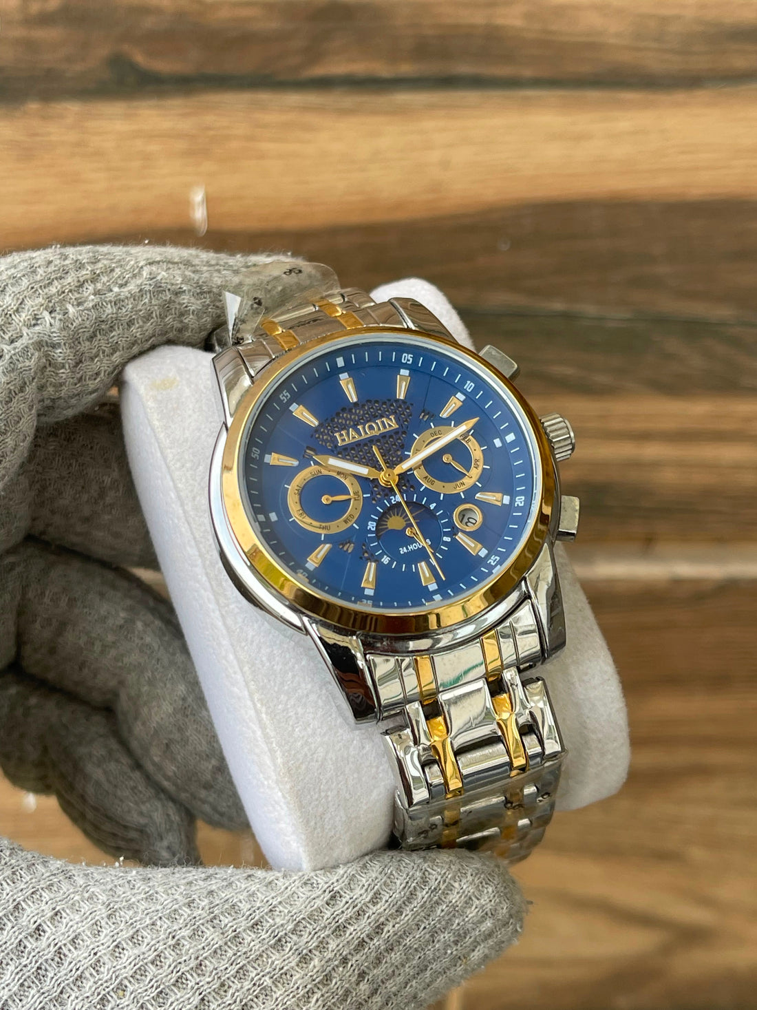 Haiqin Men's Automatic Two Tone Chronograph watch