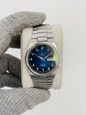 Seiko 5 Men's Arabic Automatic Blue Dial Japan watch