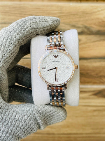 EMPORIO ARMANI Ladies Two Tone Quartz Japan watch