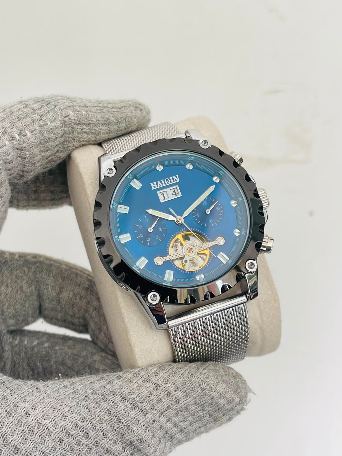 Haiqin Men's Automatic Open Heart Multifunction watch