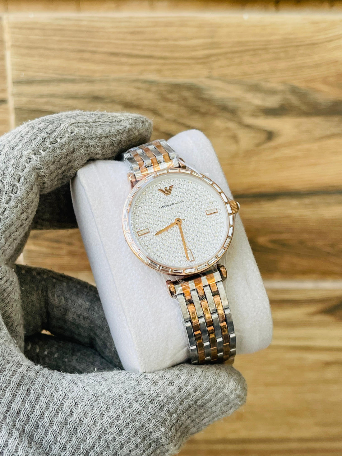 EMPORIO ARMANI Ladies Two Tone Quartz Japan watch