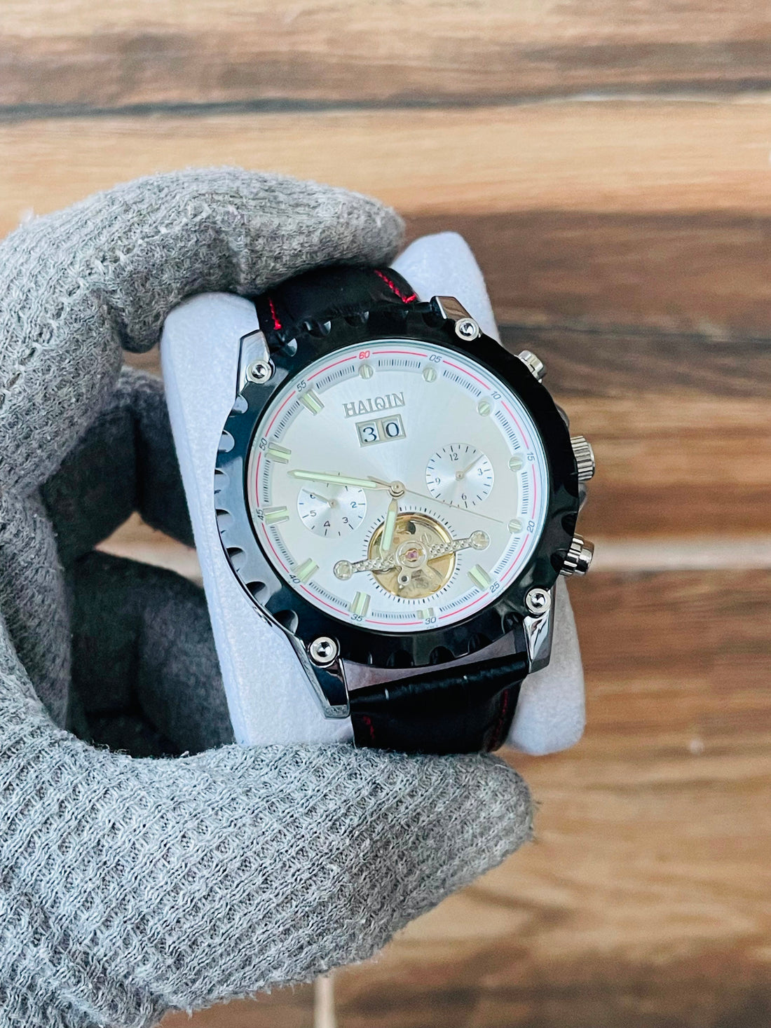 Haiqin Men's Automatic Open Heart Multifunction watch