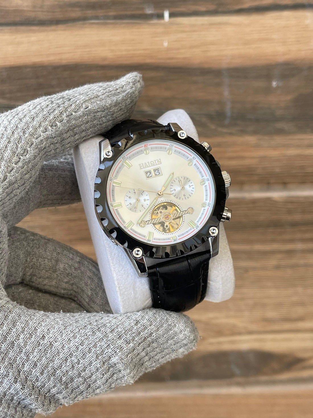 Haiqin Men's Automatic Open Heart Multifunction watch