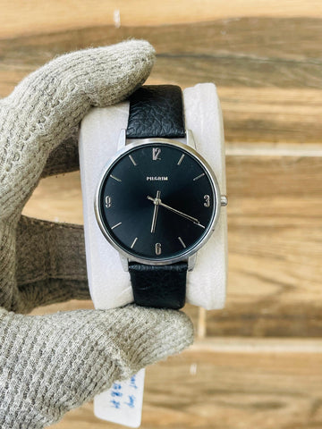 Pilgrim Men's Quartz Black Dial Dress Japan Watch