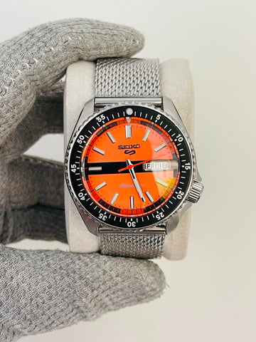 SEIKO Sports Mod Men's Automatic Orange Dial Japan Watch